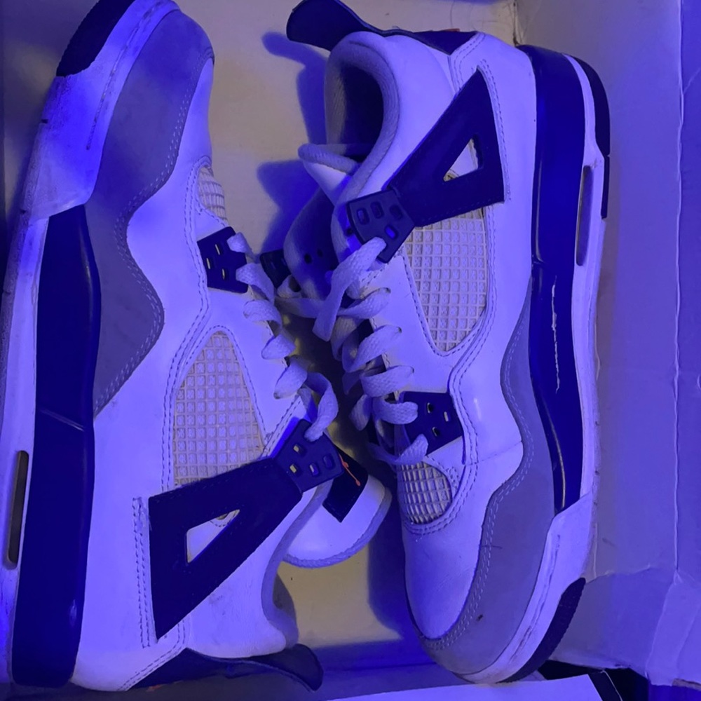 Air Jordan 4 Retro Deep Royal Blue White, Orange